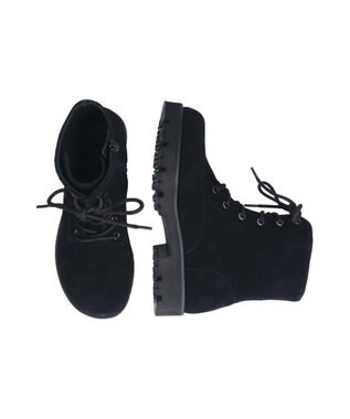 Bridget Birkin 【PARADIS COULEUR】オブリークトウレースアップブーツ ブラックスウェード