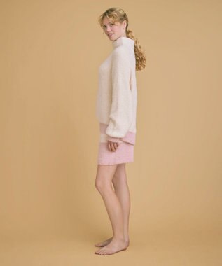 une nana cool カラーブロッキング　タートルネックプルオーバー クリーム