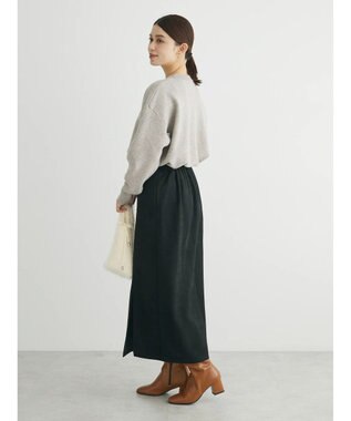 Green Parks マシュマロスエードＩラインスカート Black