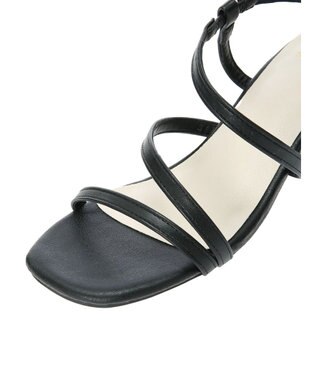 Green Parks ・ｍｉｎｉａ　チャンキーヒールナローストラップサンダル Black