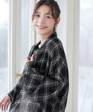 Tiaclasse シアーシャツ＋タンクトップセット（2点セット） ベージュチェック