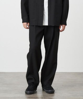 ATON KYOTO TSURIZOME LINEN | ワイドテーパードパンツ - UNISEX BLACK