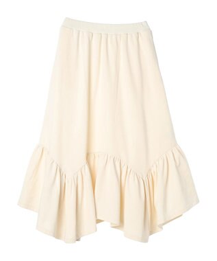 earth music&ecology ウラケ裾フリルスカート Ivory