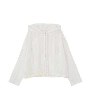 AMERICAN HOLIC 【先行予約】幾何学レースフードシャツ Off White