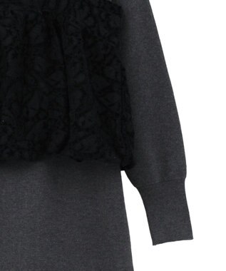 YECCA VECCA 【2点SET】バルーンキャミ付きニットワンピース Gray