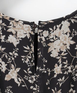 ANY SIS 【洗える】シアーパターン ワンピース ブラック花柄