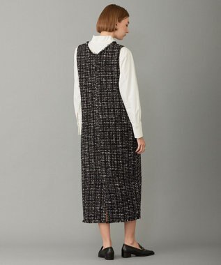 ICB ロービングツイード ワンピース ブラック×オフホワイト系