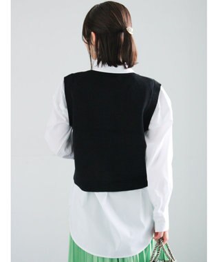 Te chichi ポケット付きニットベスト ブラック