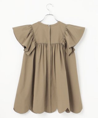 #Newans 【イージーケア】スカラップヘムチュニックブラウス カーキ系