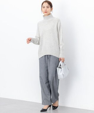 組曲 S ウールカシミヤミックス ロールネックニット ライトグレー系