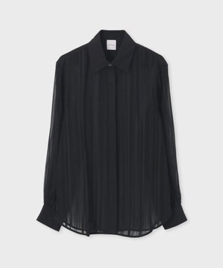 Paul Smith シアー ストライプ ブラウス ブラック