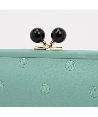 UNBILLION ペルケ perche / アクリル玉がま口長財布 ライトグリーンドット