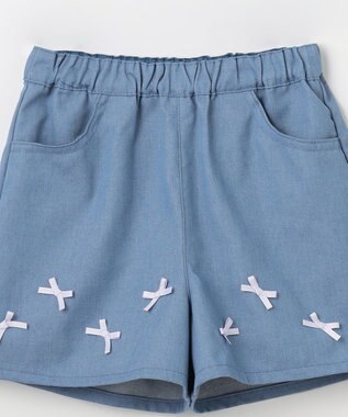 ANY KIDS ひんやりクール リボンショートパンツ デニム