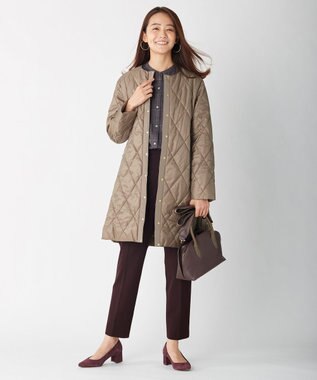 J.PRESS LADIES 【洗える】T/Rアルガンシルク クロップドパンツ ワイン系