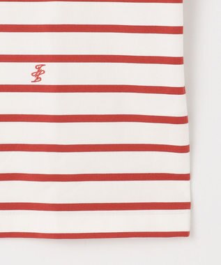 自由区 【洗える】ボーダーワイドBIG Tシャツ オフ×レッド