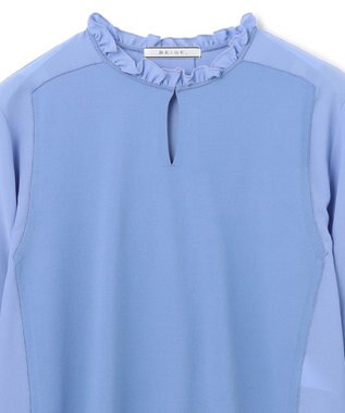 BEIGE， CLARISSE / タイニーフリルニット Sax