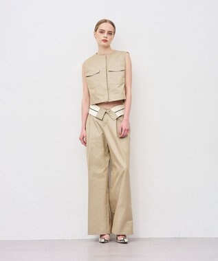 uncrave チノギャバジン ワイドトラウザー ベージュ