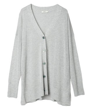 earth music&ecology シアーＢＩＧカーディガン Gray Mixture