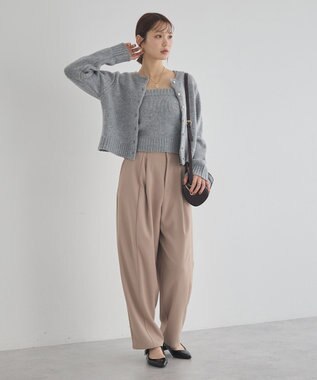 earth music&ecology 【セット2点】SET2点フラワースパンコールカーデ＋ビスチェ Gray Mixture