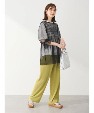 Green Parks チュールシャーリングチュニック Black