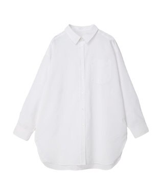 Green Parks 綿麻混オーバーサイズシャツチュニック Off White