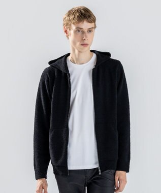 新素材【洗える】ジェントルフィットボア ジップアップ