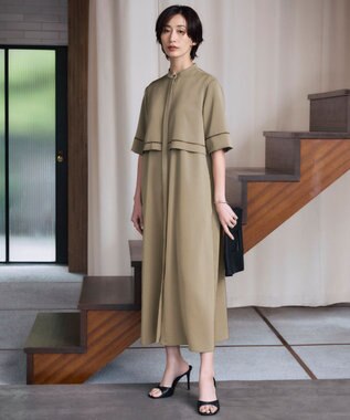 ICB L 【ASUMI・MANAMIコラボ 丈が選べる】ハシゴレースシャツワンピース カーキ系