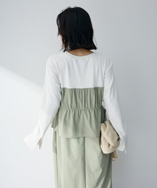 Green Parks ペプラムドッキングワンピース Khaki