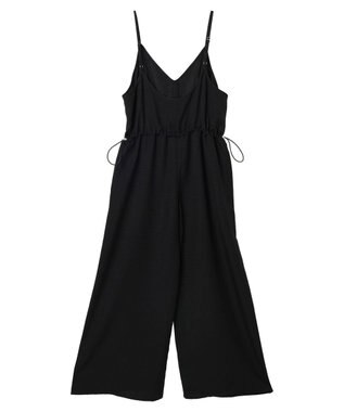 Green Parks 冷やっとすずやかウエストドロストサロペット Black