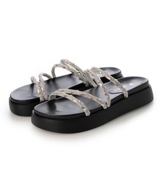 MODE ET JACOMO <carino>厚底ビジューサンダル シルバー