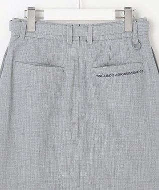 23区GOLF 【WOMEN】ベルト付き プリーツスカート ライトグレー系