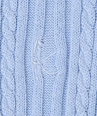 組曲 KIDS 【150-160㎝】フラワードット リブニット サックスブルー