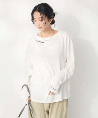 CRAFT STANDARD BOUTIQUE ラメ天竺刺繍ロンTEE Off White