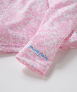 OP／FILA 【marie claire ENFANTS】フリル襟付き長袖ラッシュガード型水着 ピンク