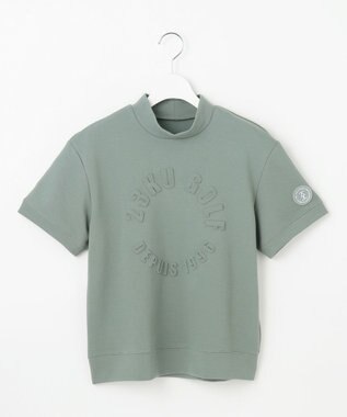 23区GOLF 【WOMEN】【吸水速乾/UVケア】長めの半袖丈でトレンドのモードスタイル！スウェットモックネック スモーキーグリーン系