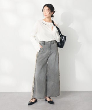 CRAFT STANDARD BOUTIQUE ラメ天竺刺繍ロンTEE Off White