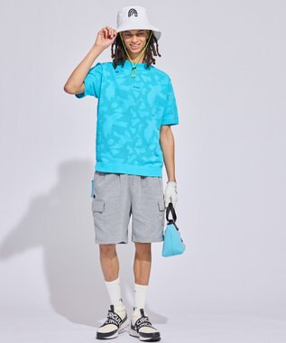 PW CIRCULUS 【MEN】ＤＯＶＥモチーフ ニットモックネック ゴルフ スカイブルー系