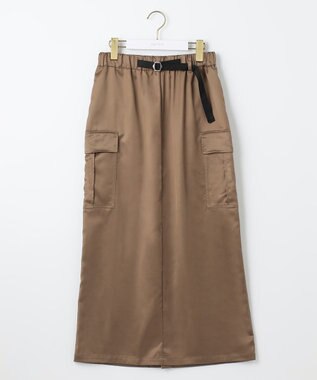 ANY SIS 【WEB・一部店舗限定】サテンカーゴ スカート カーキブラウン