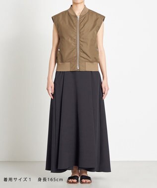 NAVE 【Nave　洗える】リサイクルツイル ノースリーブブルゾン カーキ系