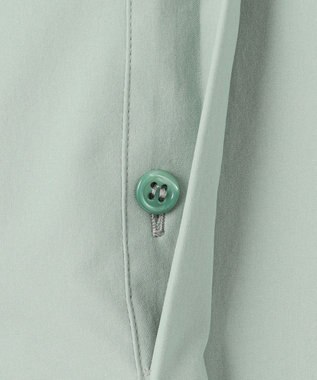 ICB 【洗える】ヴィンテージスパンブロード  バンドカラー長袖ブラウス オパールグレー系