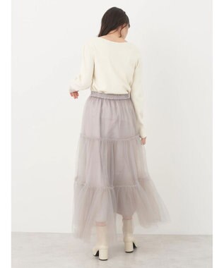 earth music&ecology マルチｗａｙチュールスカート Light Gray