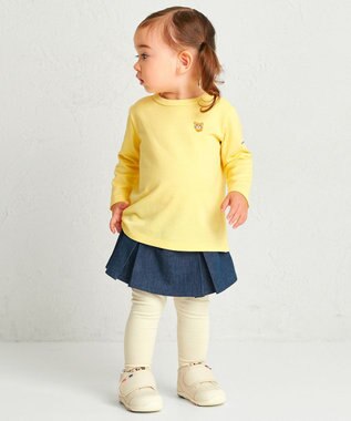 MIKI HOUSE HOT BISCUITS 【70-120cm】【Everyday Series】ワンポイント 長袖Tシャツ コーン