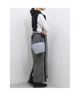 UNBILLION VERYコラボ カシュカシュ cachecache / ナイロンドローコード2wayショルダー ネイビーミックス