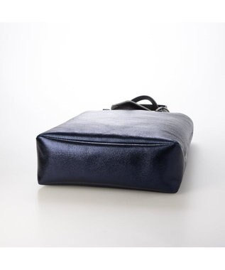 UNBILLION VERYコラボ カシュカシュ cachecache / カードケース付きメタリックトートバッグ ネイビー