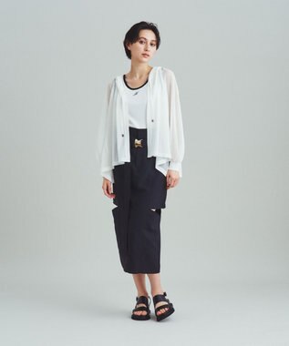 GRACE CONTINENTAL メッシュニットフーディー ホワイト