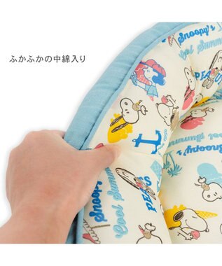 PET PARADISE スヌーピー クールカドラー 《アイス柄》 丸型 Ｍ ホワイト×ブルー
