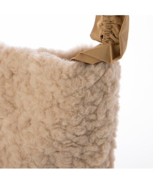 UNBILLION カシュカシュ cachecache / フリルハンドルボアトート ベージュ