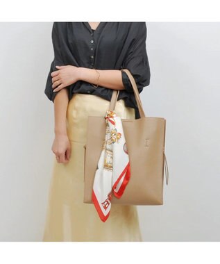 UNBILLION cachecache ビッグスカーフ付きサイド結びトート オーク