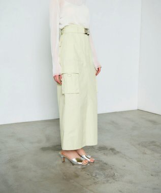 GRACE CONTINENTAL ツイルワークスカート イエロー