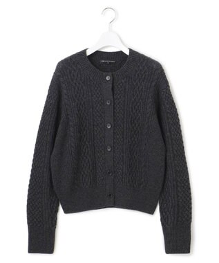 23区 S 【洗える】カシミヤブレンド ケーブルニットカーディガン グレー系